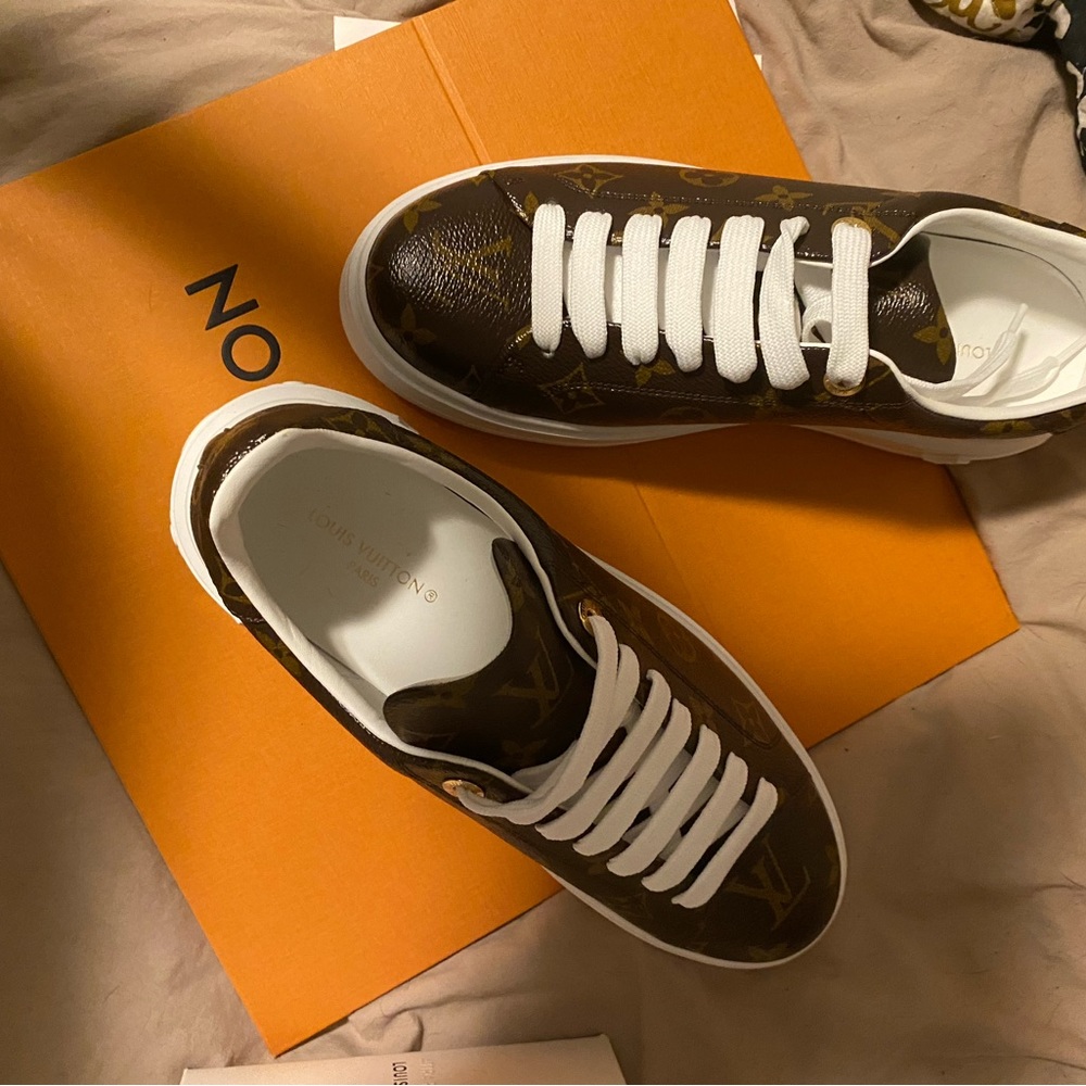 Brand new Louis Vuitton shoes, never worn, QR code and bags shoes came in still
